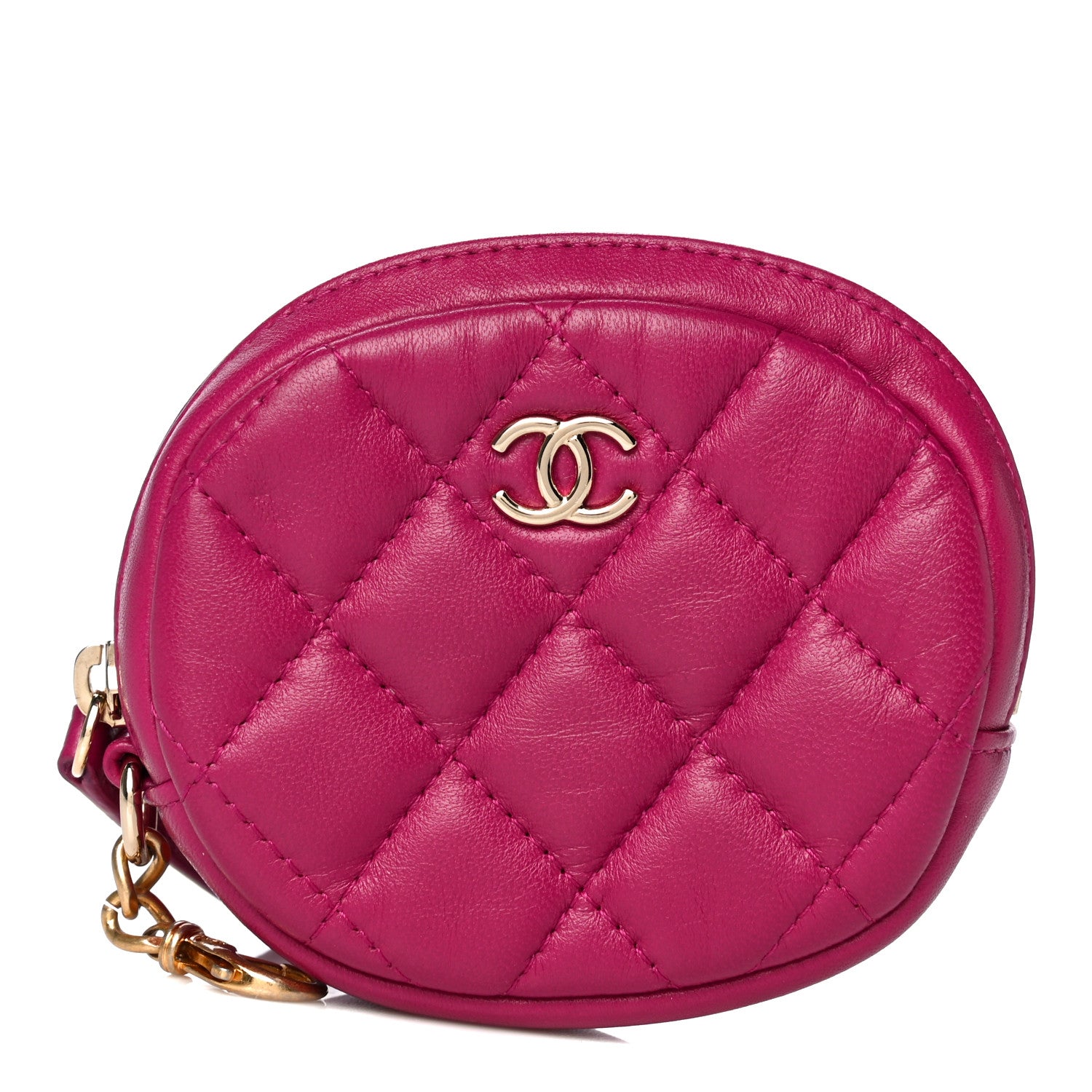 Chanel Lambskin Quilted Zip Around Classic Coin Purse Pink 1 of 8