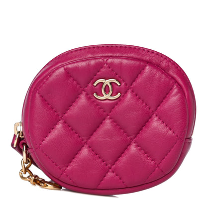 Chanel Lambskin Quilted Zip Around Classic Coin Purse Pink 1 of 8