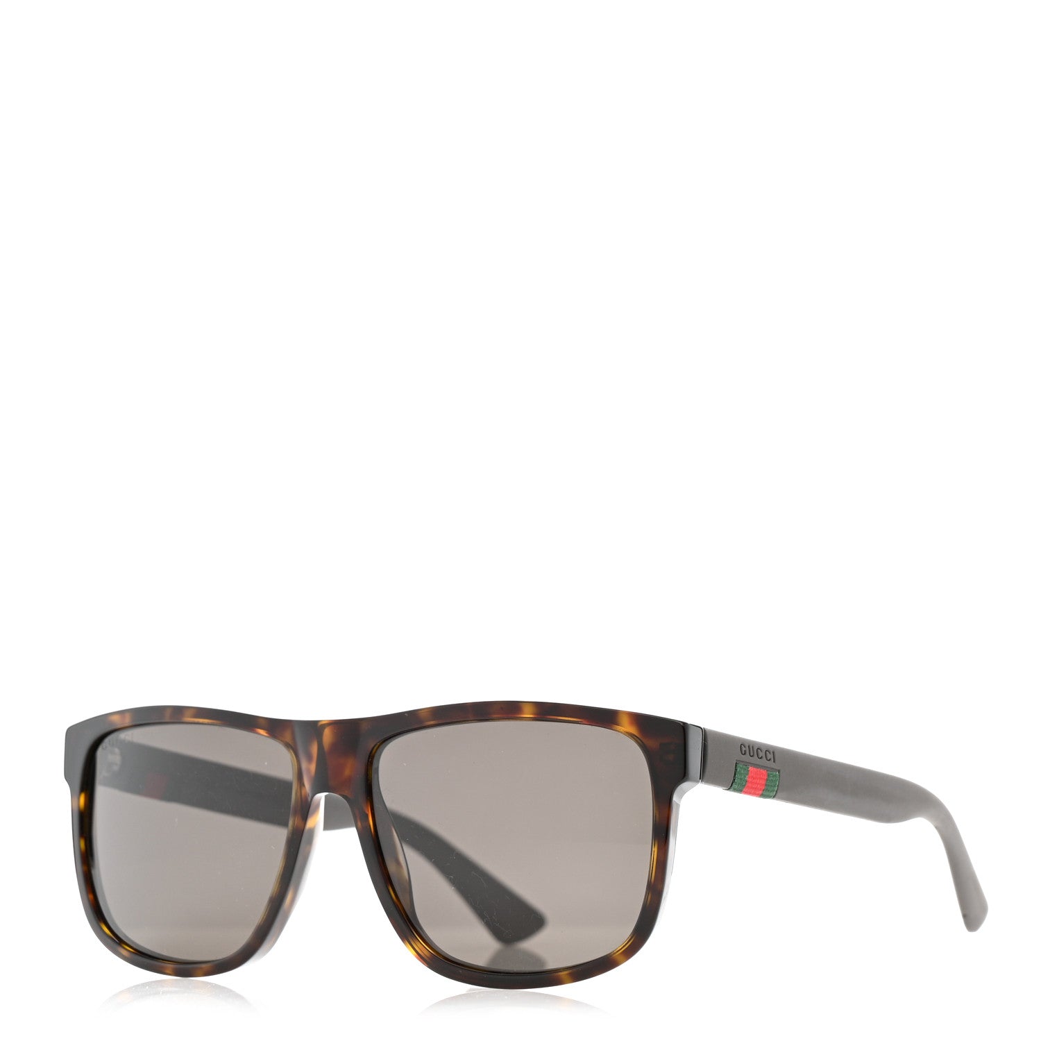 Gucci Web Square Frame GG0010S Sunglasses Tortoise 1 of 7