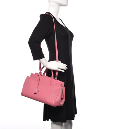 Saint Laurent Grained Calfskin Small Cabas Rive Gauche Rose Clair 2 of 11