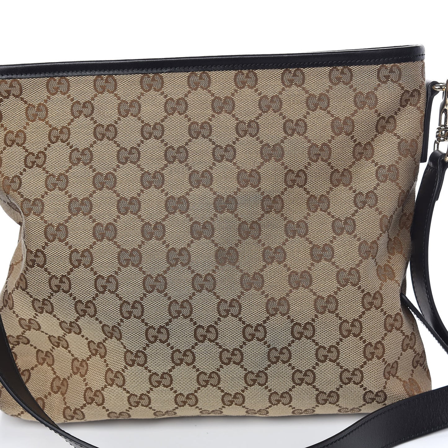 GG Monogram Web Flat Messenger Bag Black