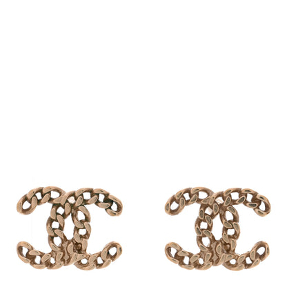 Chanel Metal Chain Link CC Earrings Gold 1 of 6