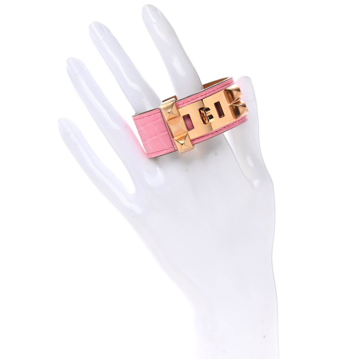 Matte Niloticus Crocodile Collier De Chien CDC 24 Bracelet T1 Rose Bubblegum