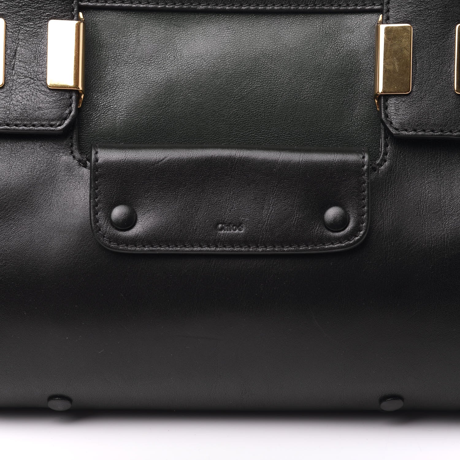 Chloe Calfskin Medium Alice Satchel Fir Green Black 9 of 9