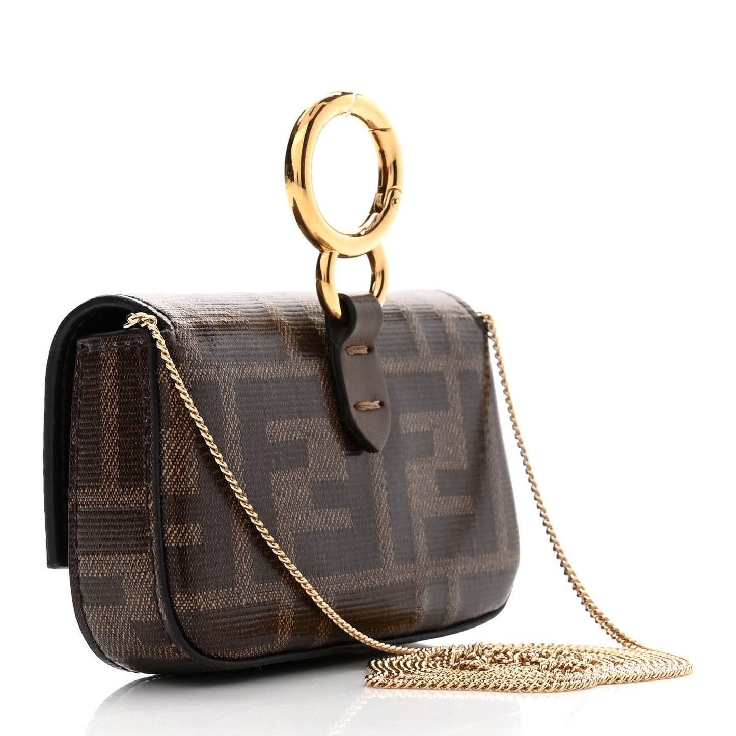 Glazed Fabric FF 1974 Nano Baguette Charm Mogano Panna