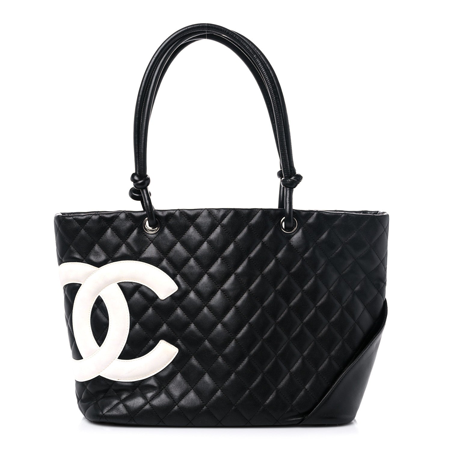Chanel Calfskin Quilted Large Cambon Tote Black White 1 of 19