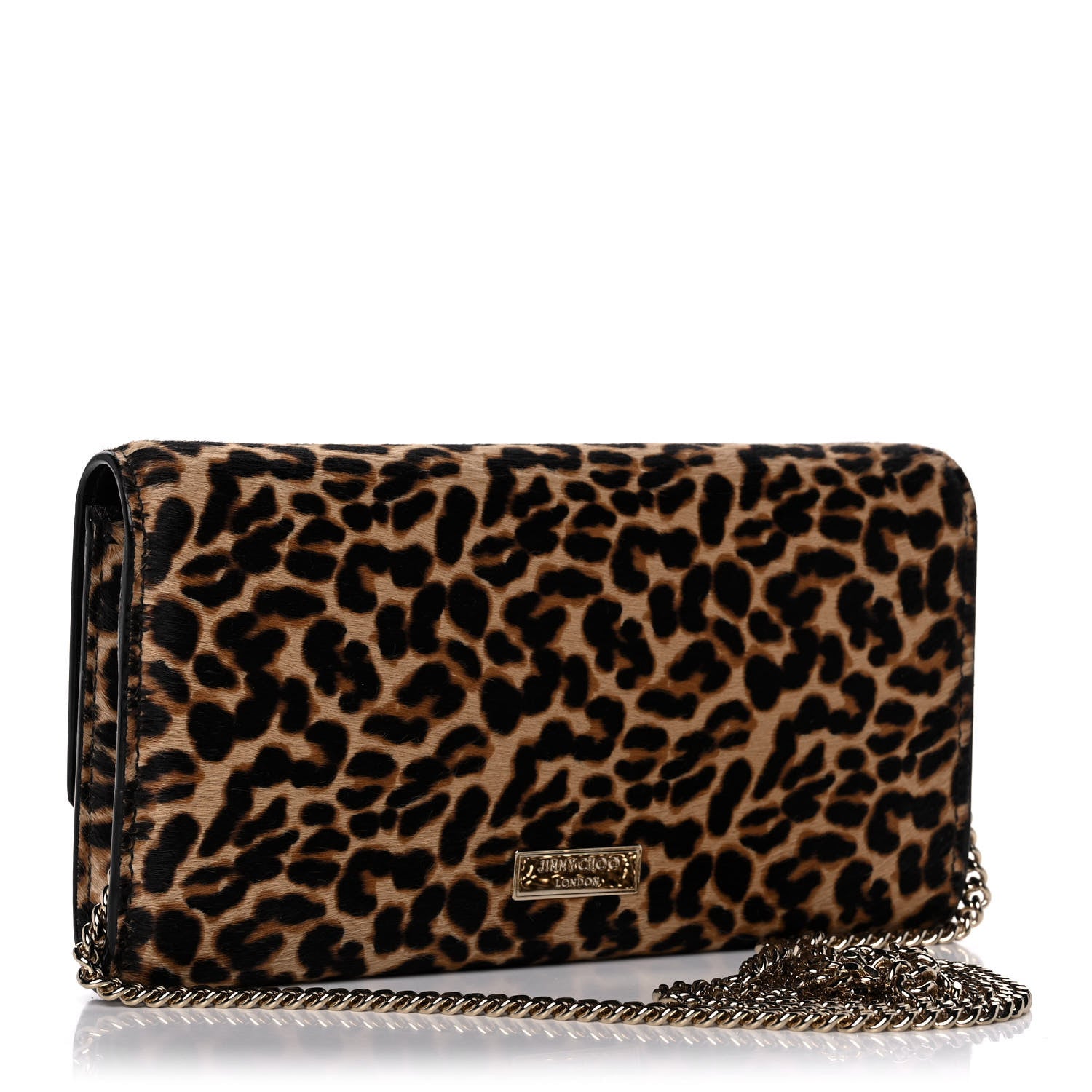 Jimmy Choo Ponyhair Mini Madeline Wallet On Chain Leopard Natural 3 of 12