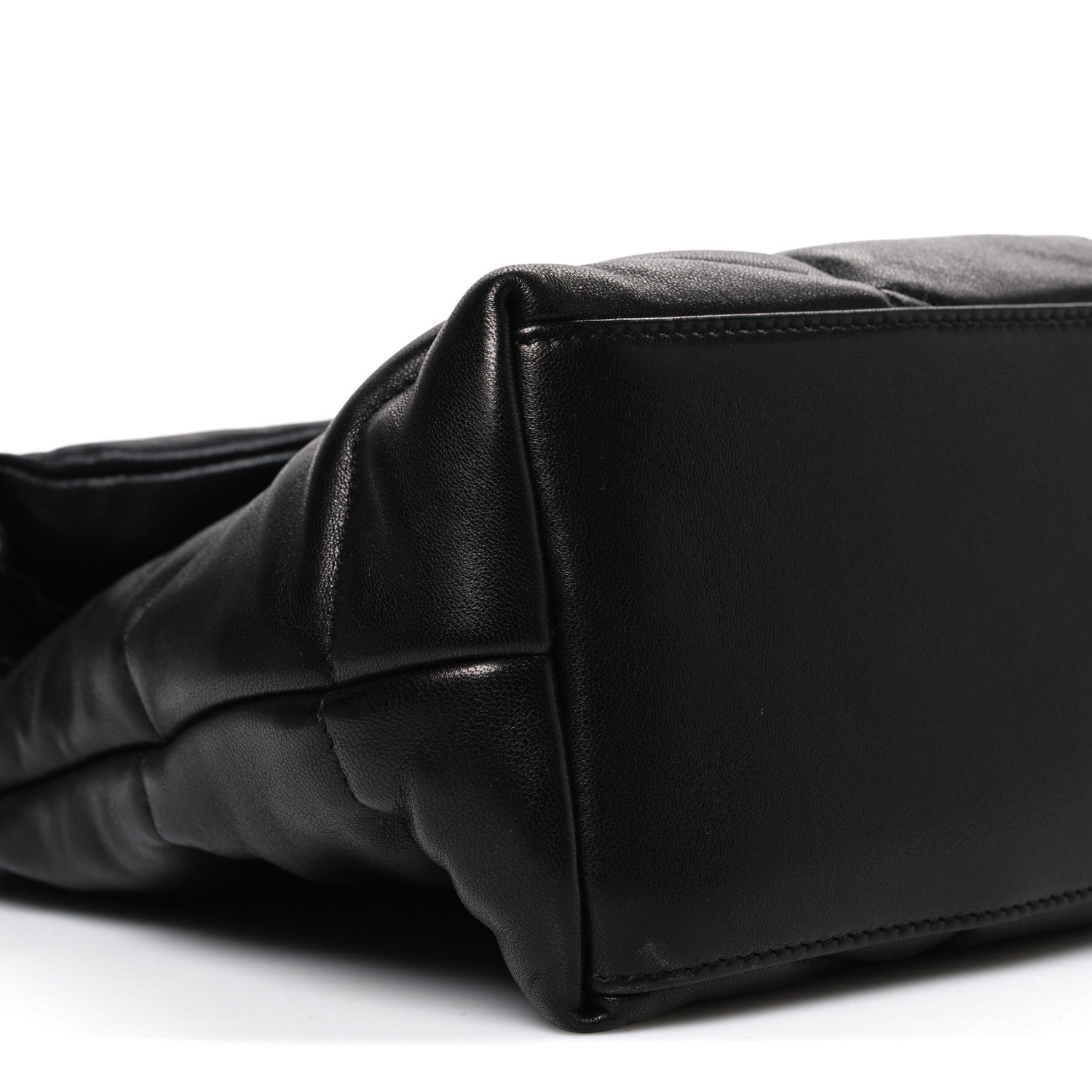Saint Laurent Lambskin Quilted Medium Loulou Puffer Monogram Chain Satchel Black 9 of 10