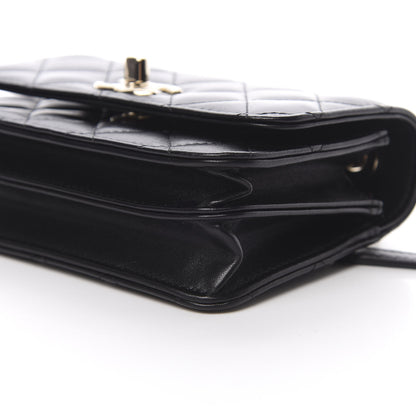 Chanel Lambskin Quilted Mini Trendy CC Wallet On Chain WOC Black 10 of 11