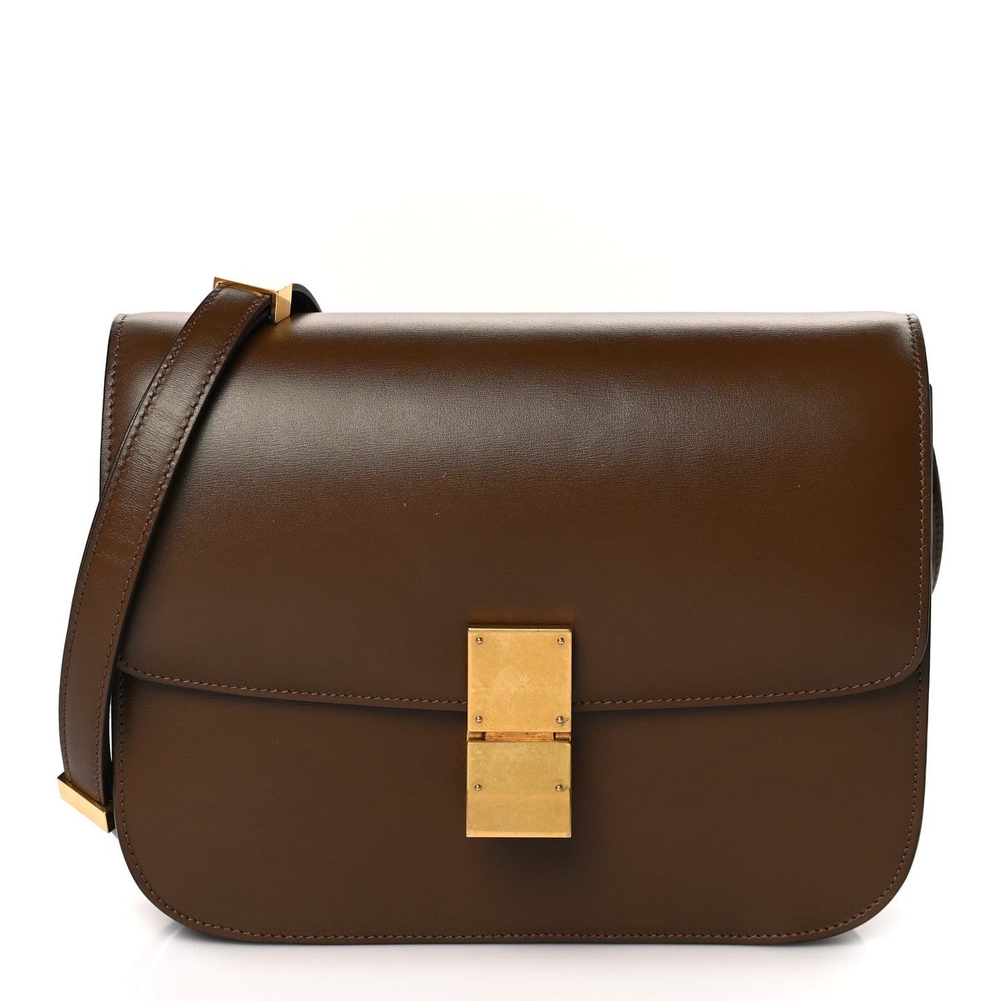 Box Calfskin Medium Classic Box Flap Bag Camel