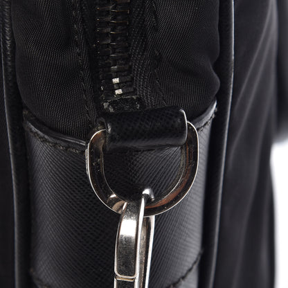 Prada Tessuto Nylon Saffiano Metal Triangle Logo Work Bag Black 16 of 34