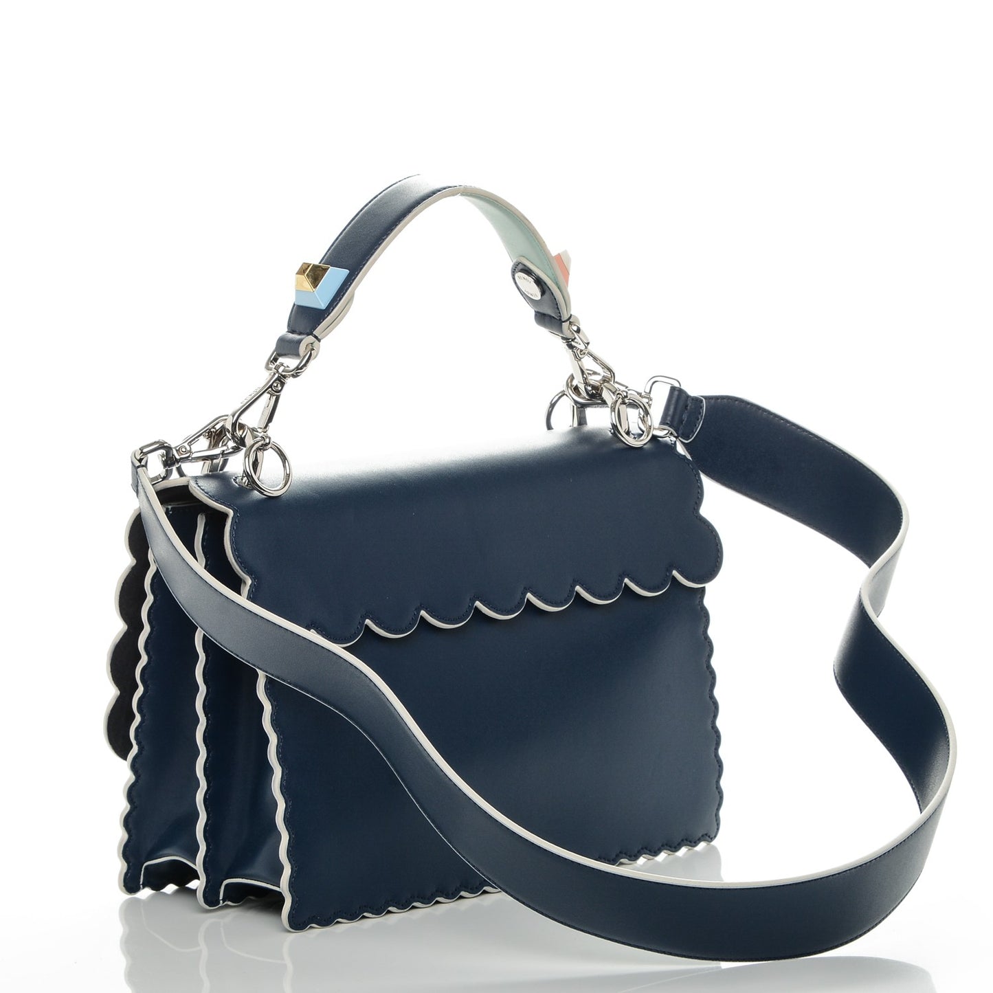 Vitello Liberty Scalloped Studded Flowers and Bows Kan I Shoulder Bag Amazzonia Multicolor
