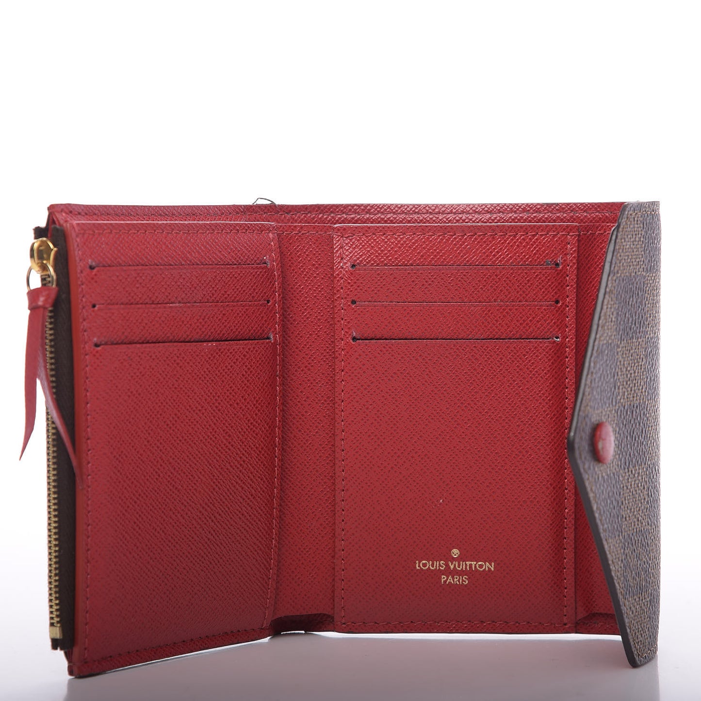 Damier Ebene Victorine Wallet Red