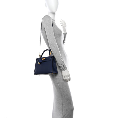 Hermes Epsom Kelly Sellier 25 Bleu Saphir 2 of 16