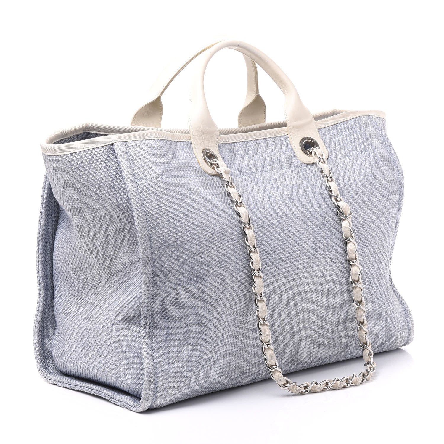Chanel Canvas Medium Deauville Tote Light Blue 2 of 11