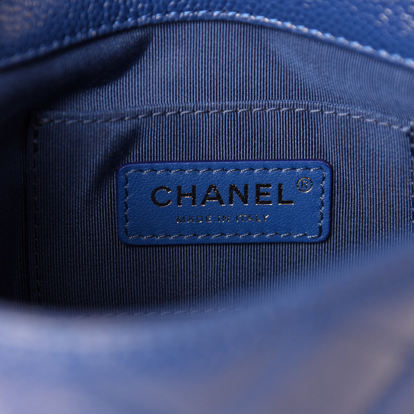 Caviar Quilted Incognito Mini Square Flap Dark Blue