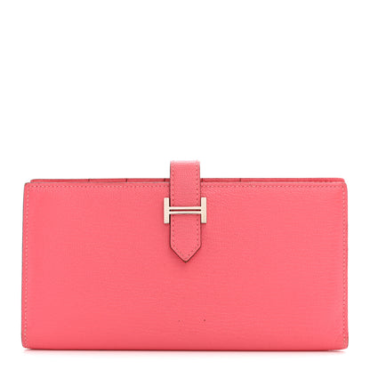 Hermes Chèvre Mysore Bearn Gusset Wallet Rose Lipstick 1 of 9