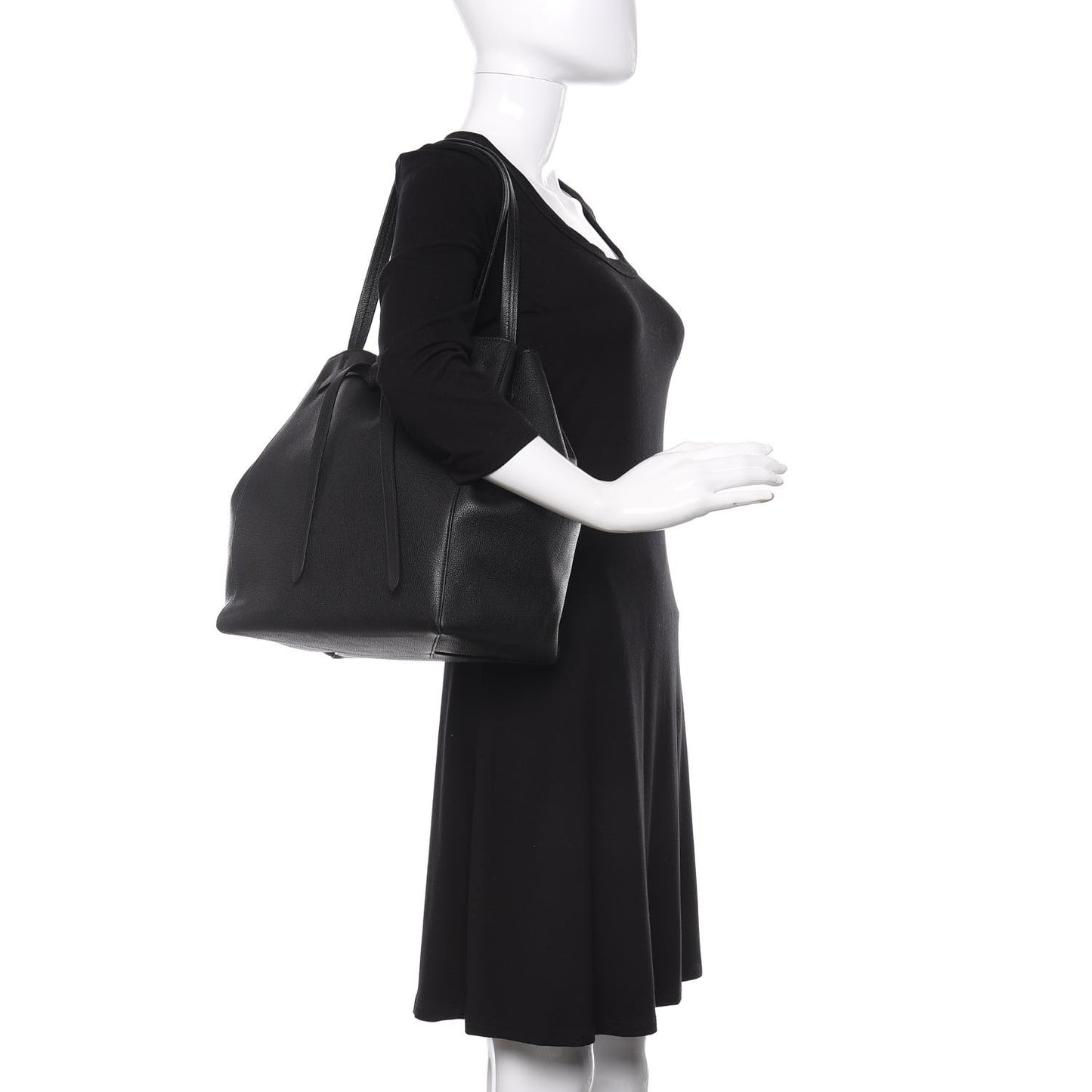 Soft Grained Calfskin Small Belt Cabas Phantom Black