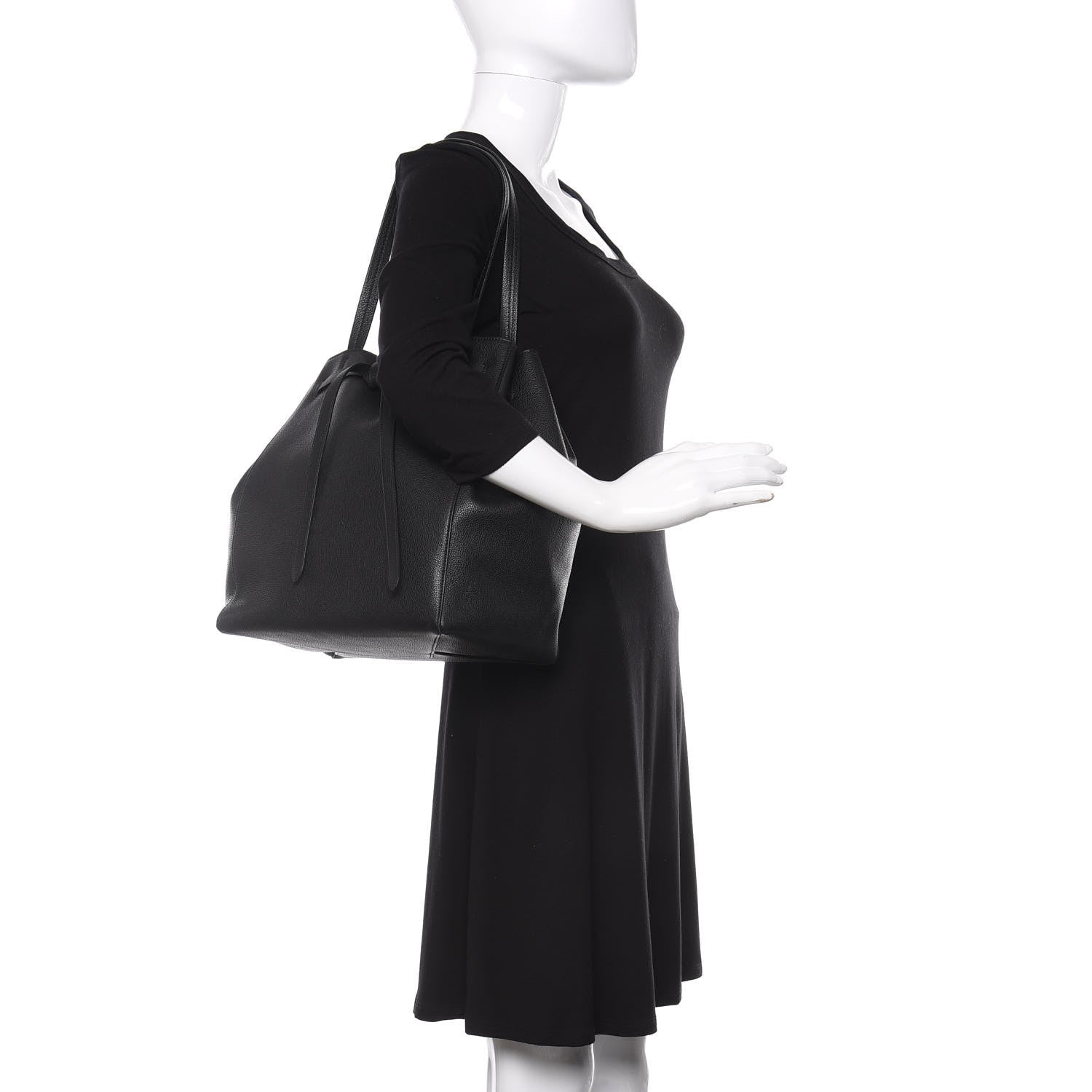 Celine Soft Grained Calfskin Small Belt Cabas Phantom Black 2 of 9