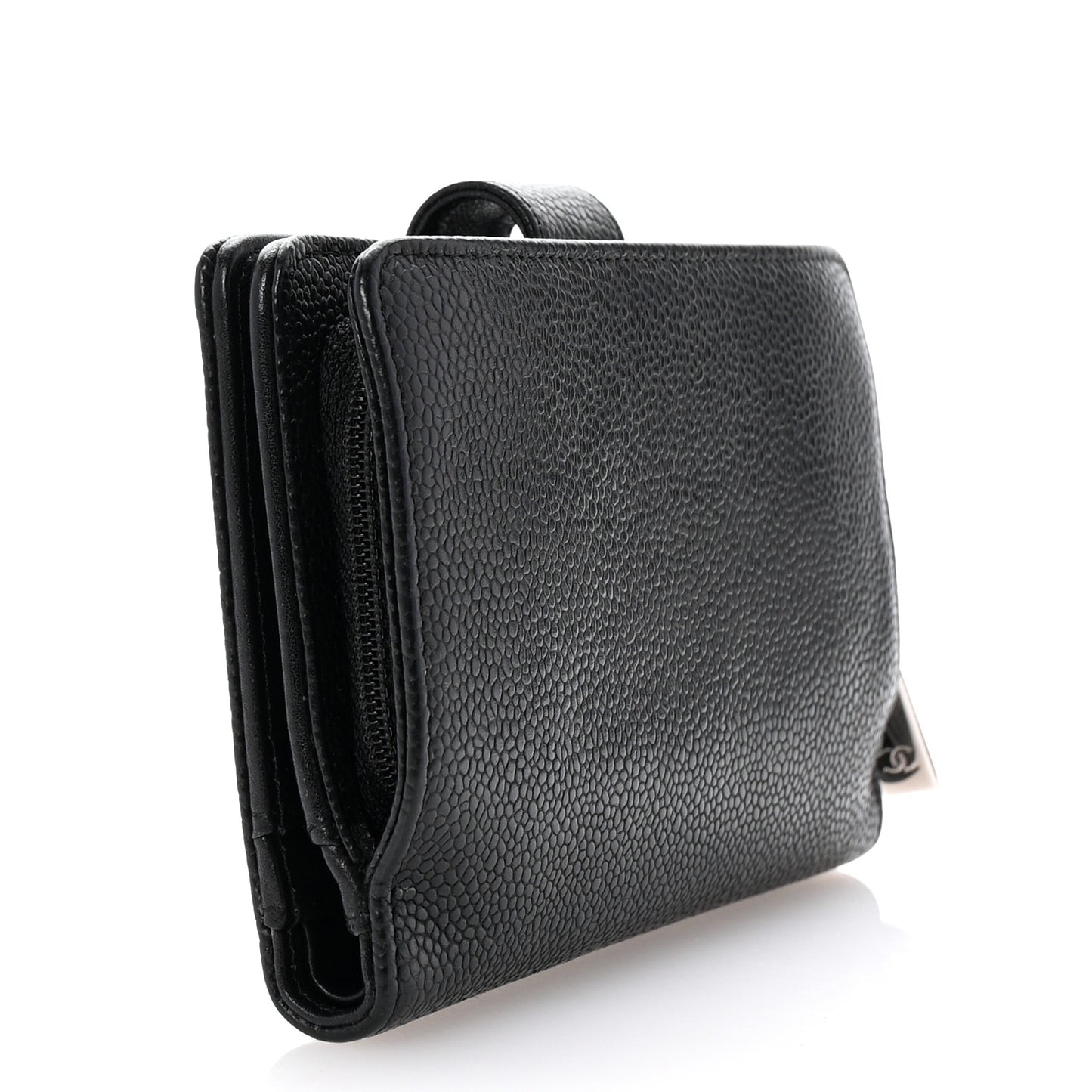 Caviar Timeless CC Zipped Pocket Wallet Black