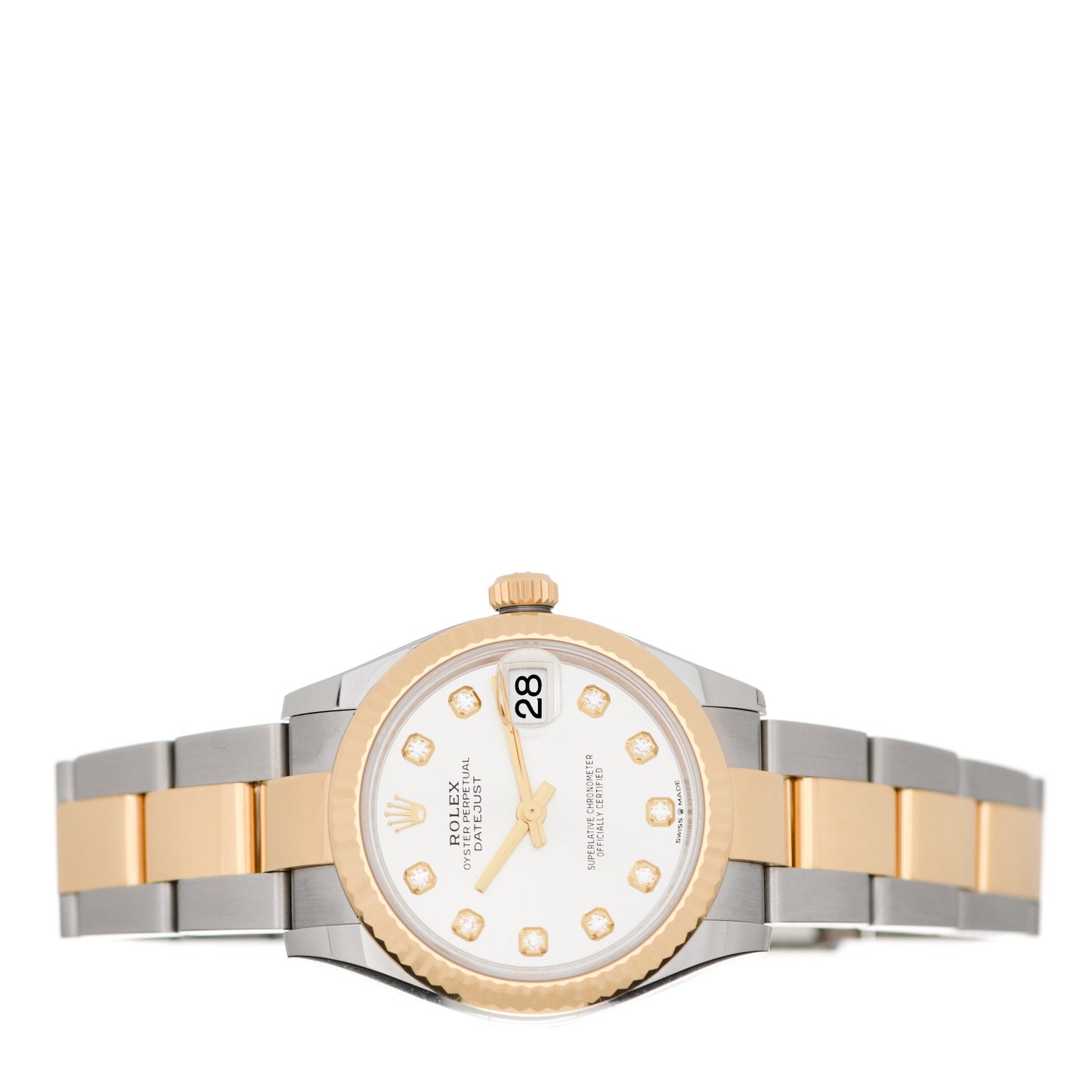 Stainless Steel 18K Yellow Gold Diamond 31mm Oyster Perpetual Datejust Watch Silver 278273