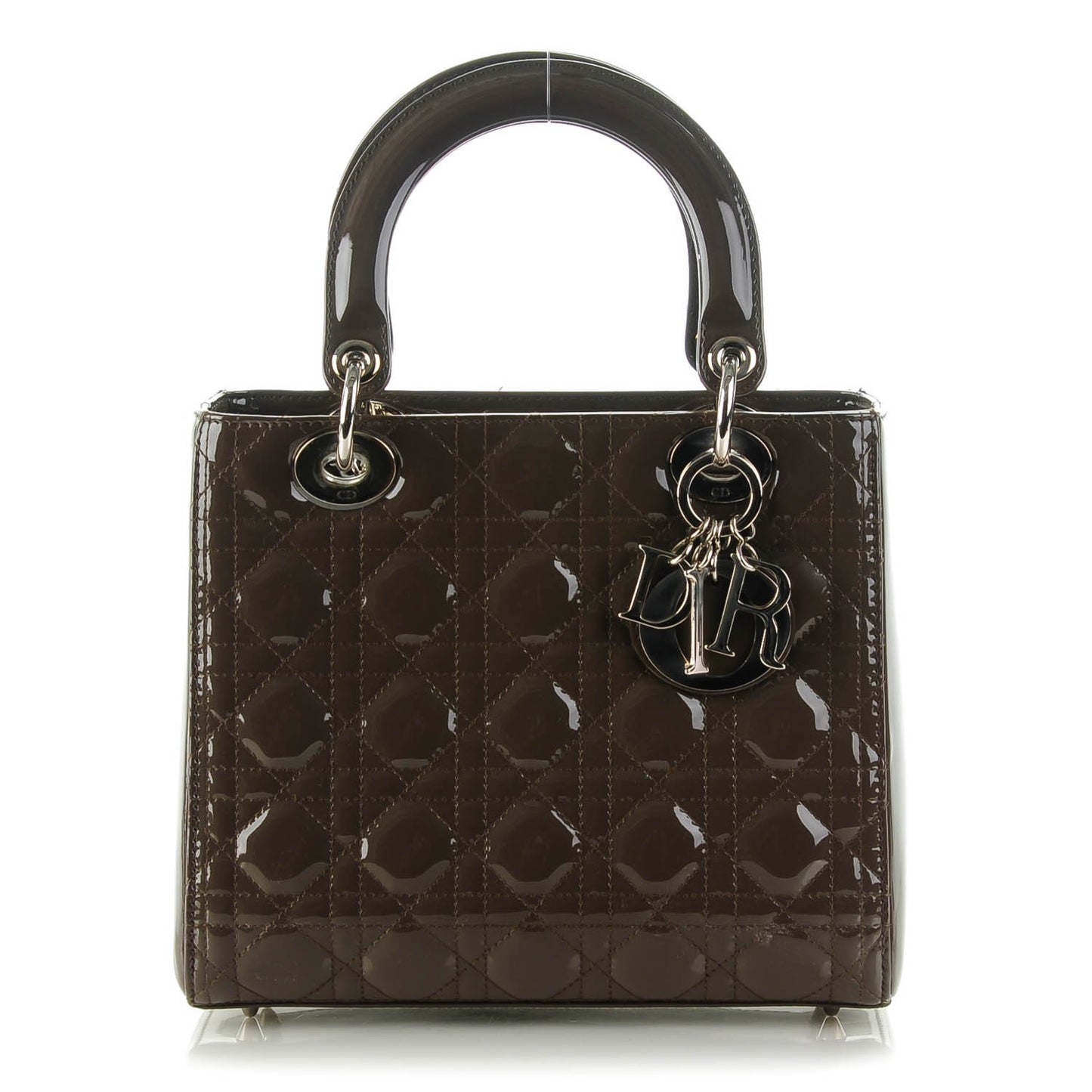 Patent Cannage Medium Lady Dior Olive
