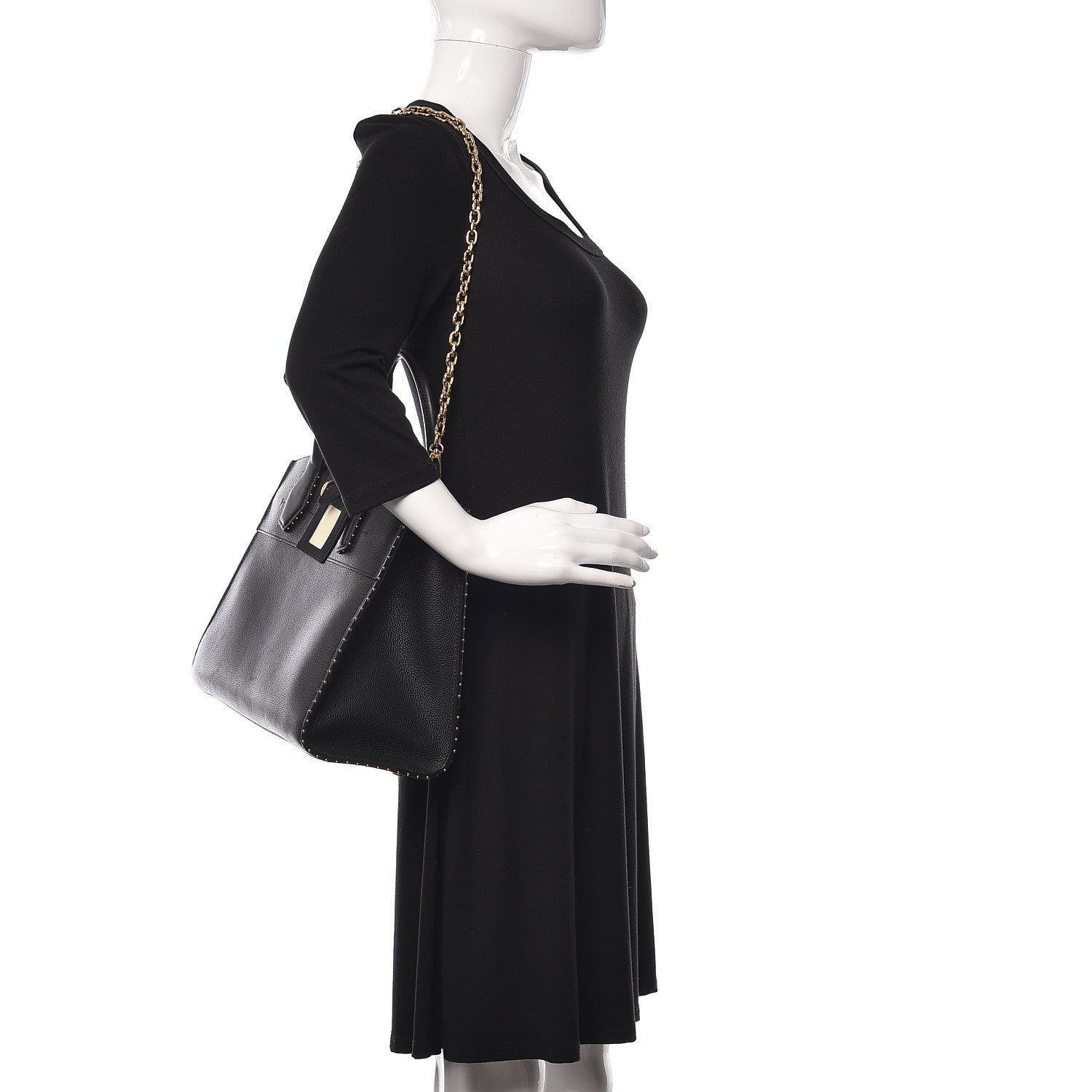 Louis Vuitton Calfskin Studded City Steamer MM Black 2 of 10