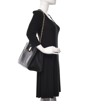 Louis Vuitton Calfskin Studded City Steamer MM Black 2 of 10