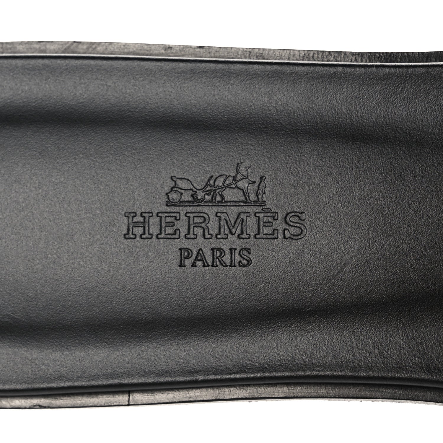 Hermes Box Calfskin Oran Sandals 38.5 Black 7 of 9
