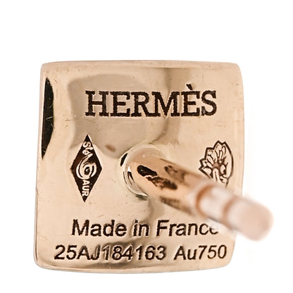 Hermes 18K Rose Gold Diamond Clou d'H Stud Earrings 4 of 5