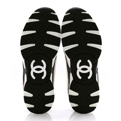 Chanel Calfskin CC Sneakers 40.5 Burgundy White 5 of 8
