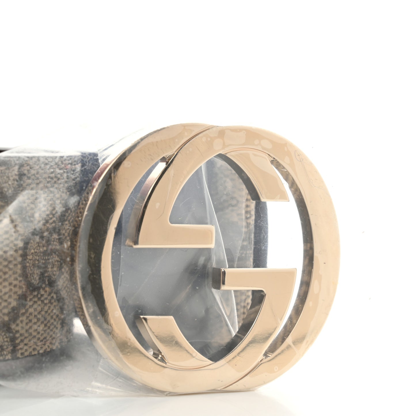 GG Supreme Monogram Interlocking G 37mm Belt 70 28 Beige Ebony Cocoa