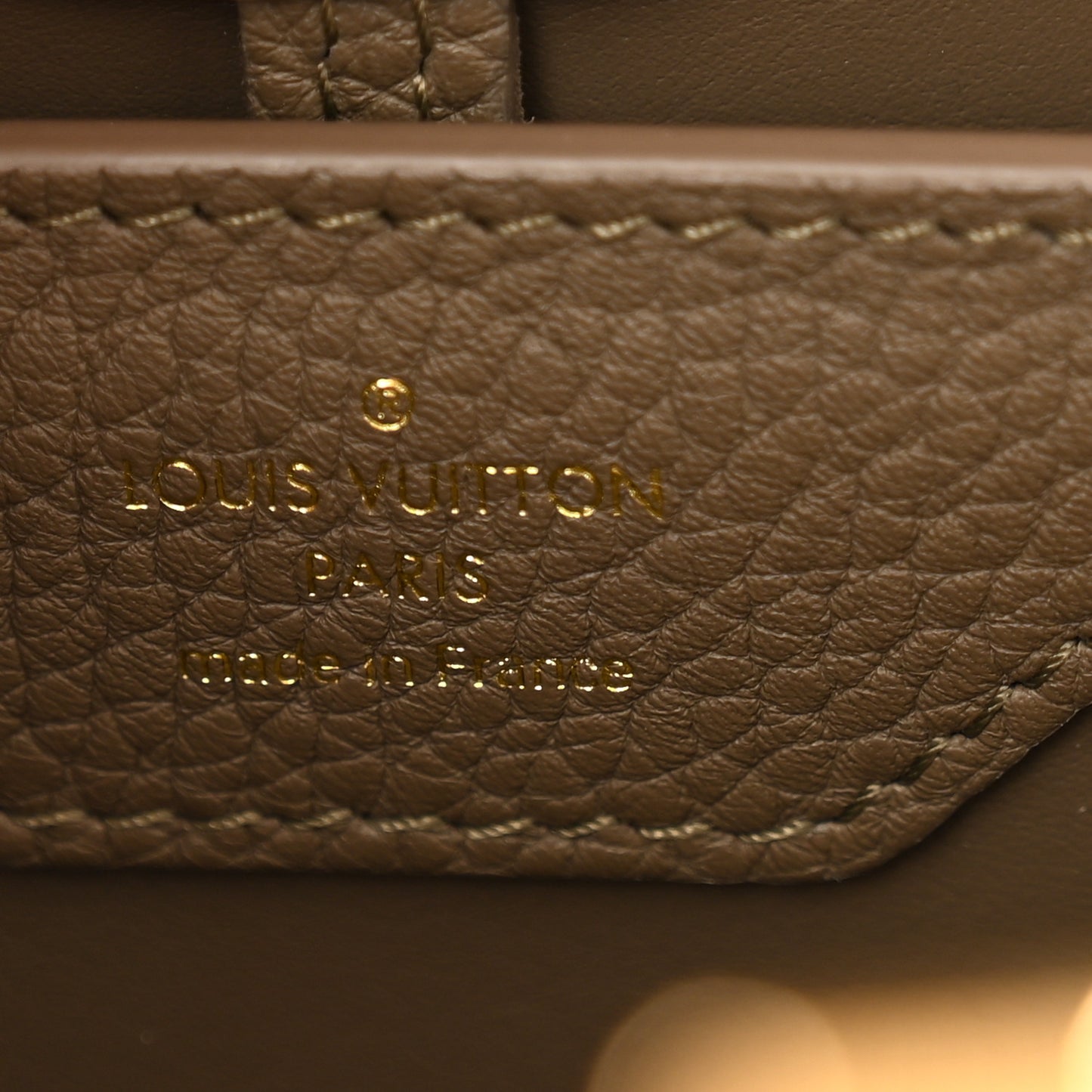 Taurillon Capucines MM Smokey Brown Green Creme Pink