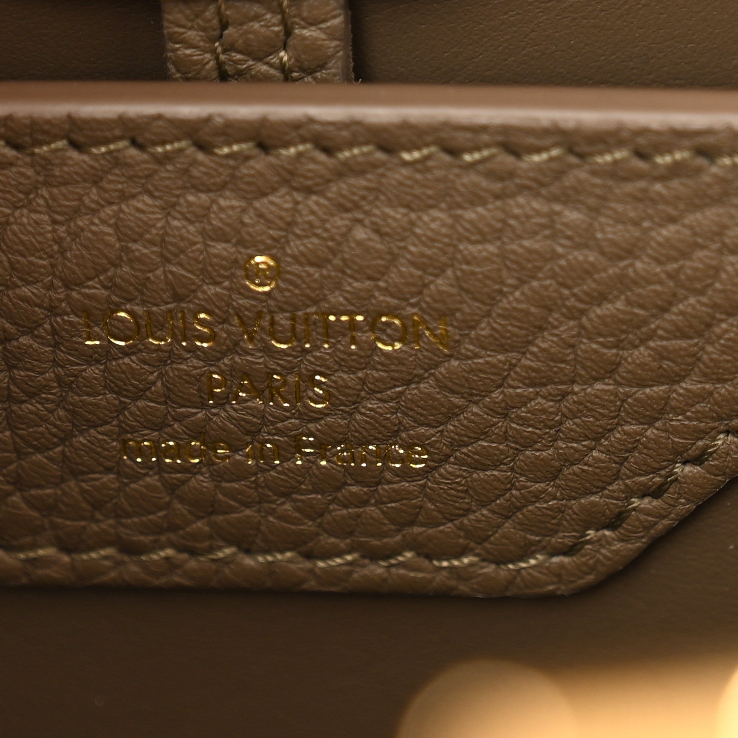 Louis Vuitton Taurillon Capucines MM Smokey Brown Green Creme Pink 6 of 9