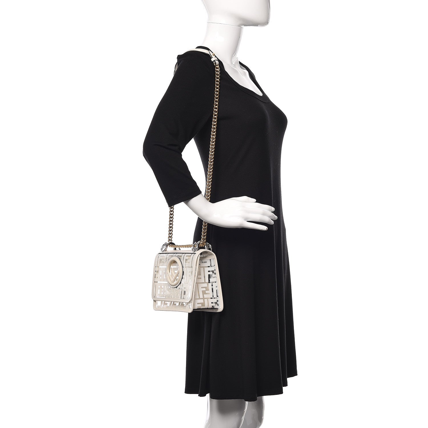 Fendi TPU FF Vitello Century F is Fendi Small Kan I Shoulder Bag White 2 of 23