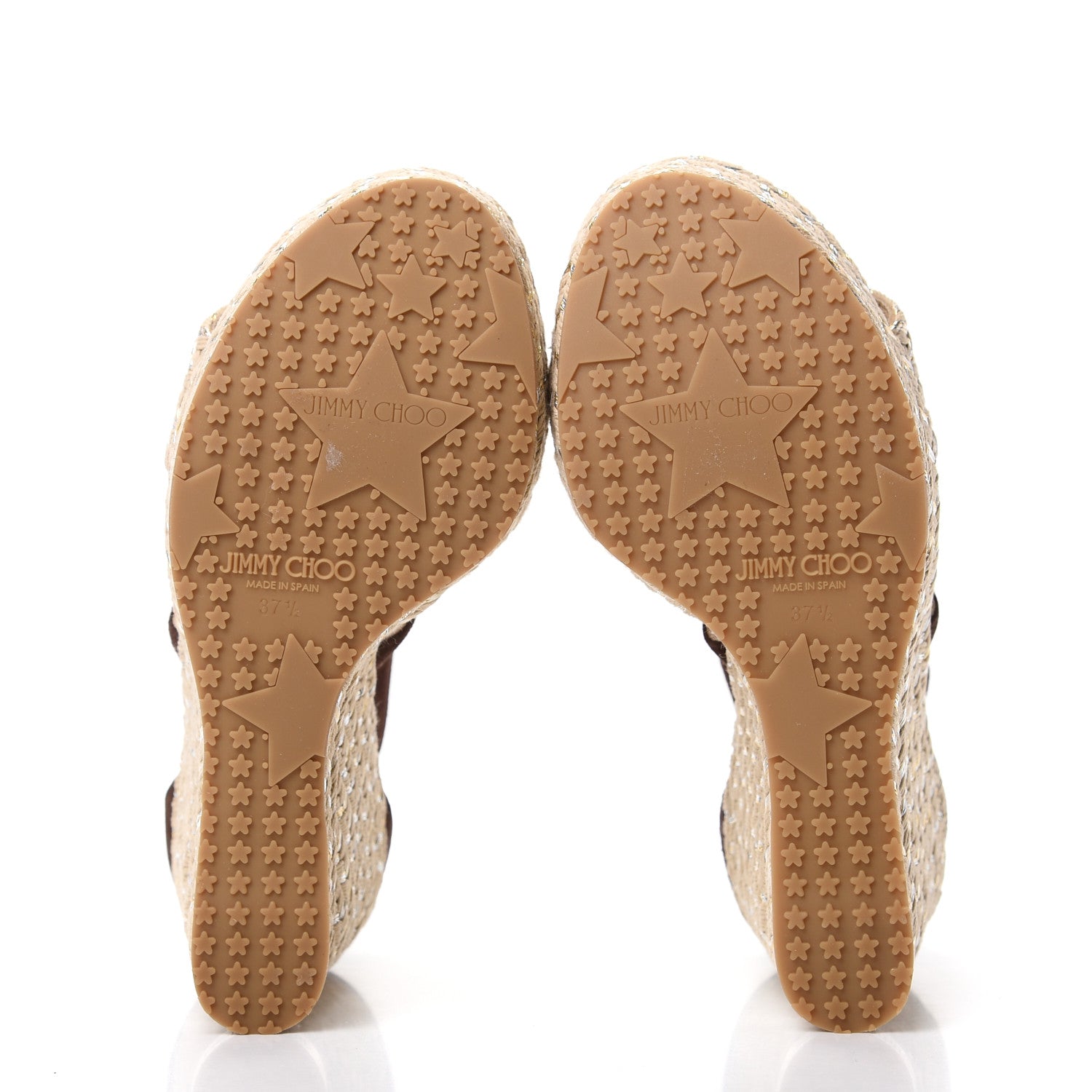 Jimmy Choo Suede Portia Espadrille Wedges 37.5 Mahogany 6 of 9