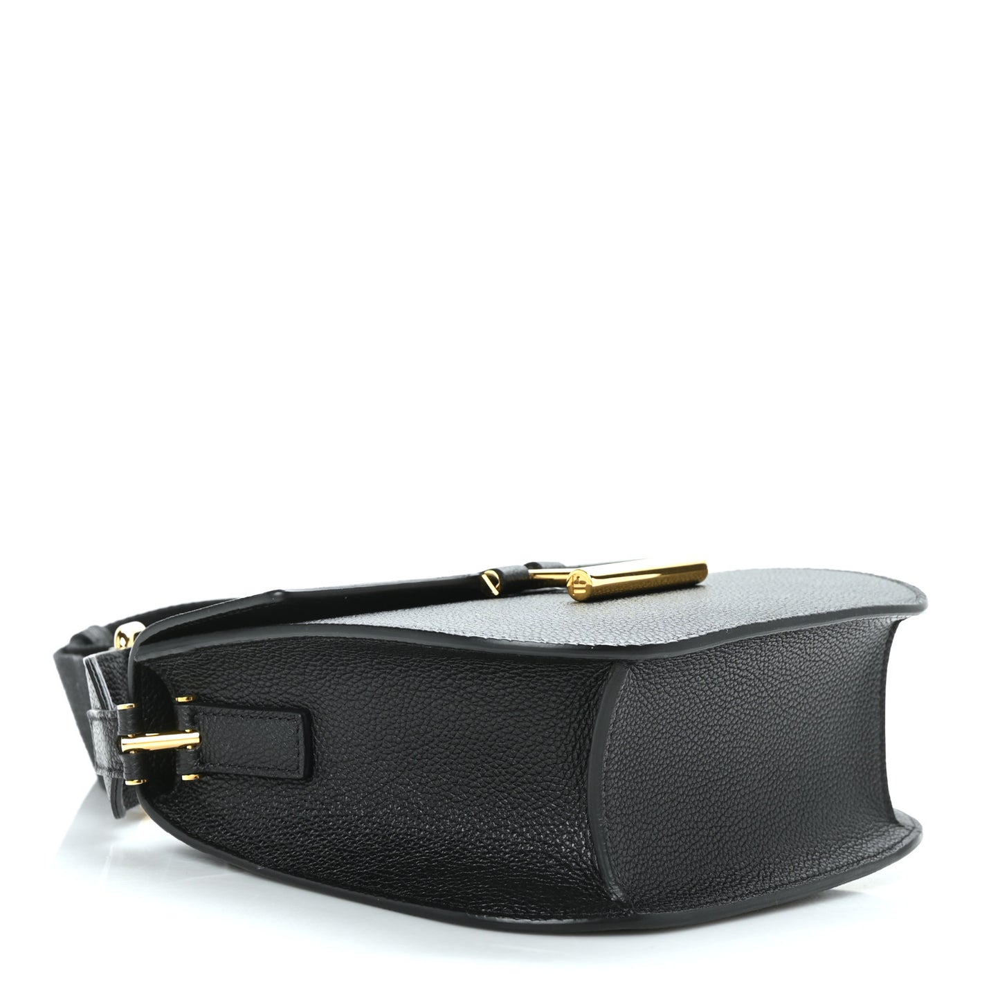 Calfskin Small T Clasp Tara Crossbody Bag Black