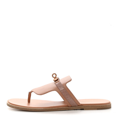 Hermes Calfskin Alligator Womens Elixir Sandals 38 Beige Macrame 1 of 9