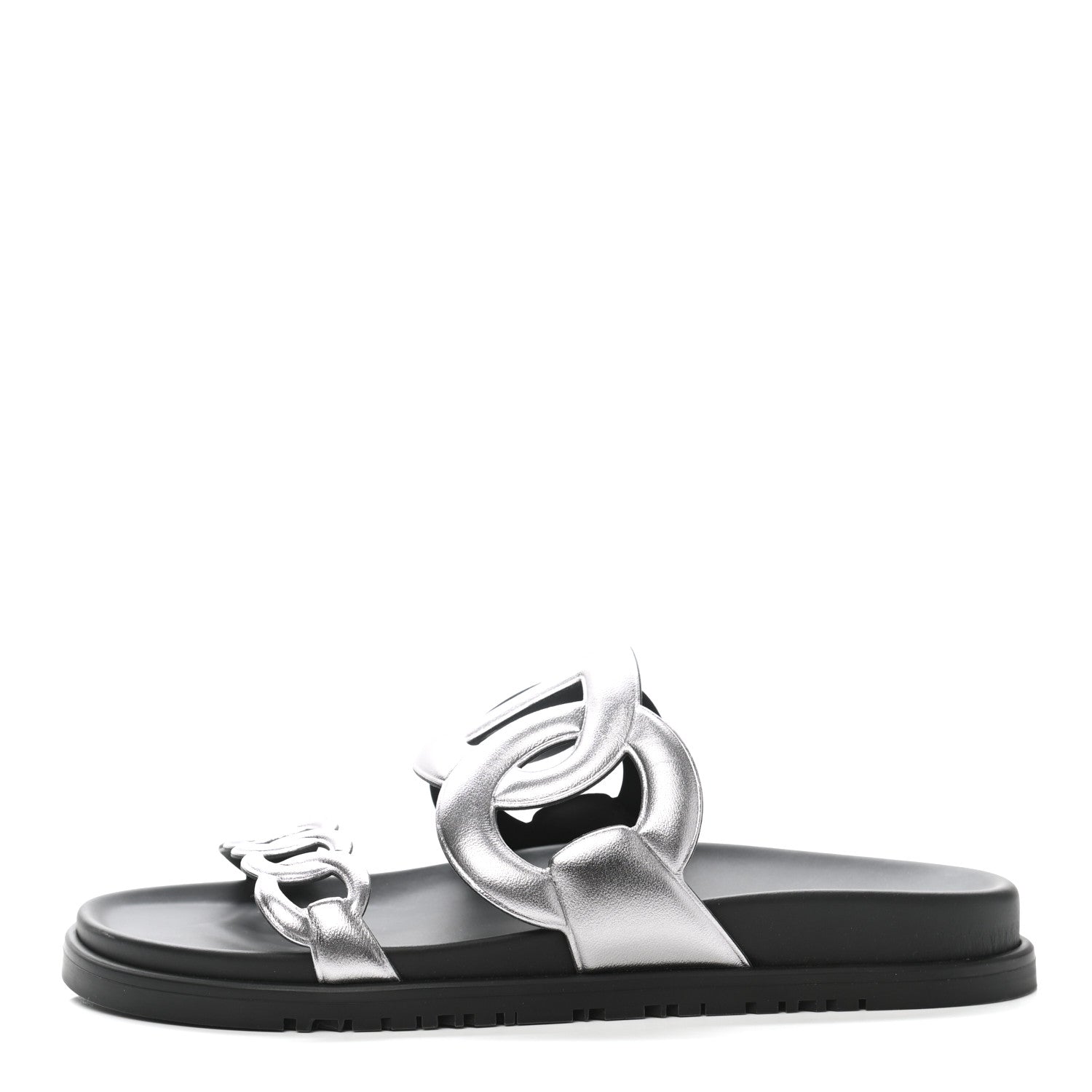 Hermes Nappa Extra Sandals 39 Gris Argent 1 of 9
