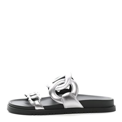 Hermes Nappa Extra Sandals 39 Gris Argent 1 of 9