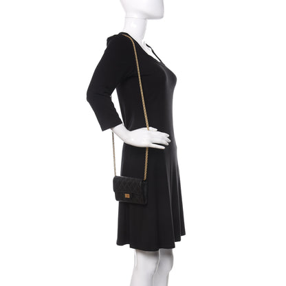 Chanel Aged Calfskin Quilted 2.55 Reissue Clutch With Chain Black 2 of 14