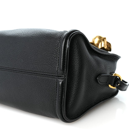 Alexander McQueen Pebbled Calfskin Mini Skull Padlock Zip Around Tote Black 9 of 9