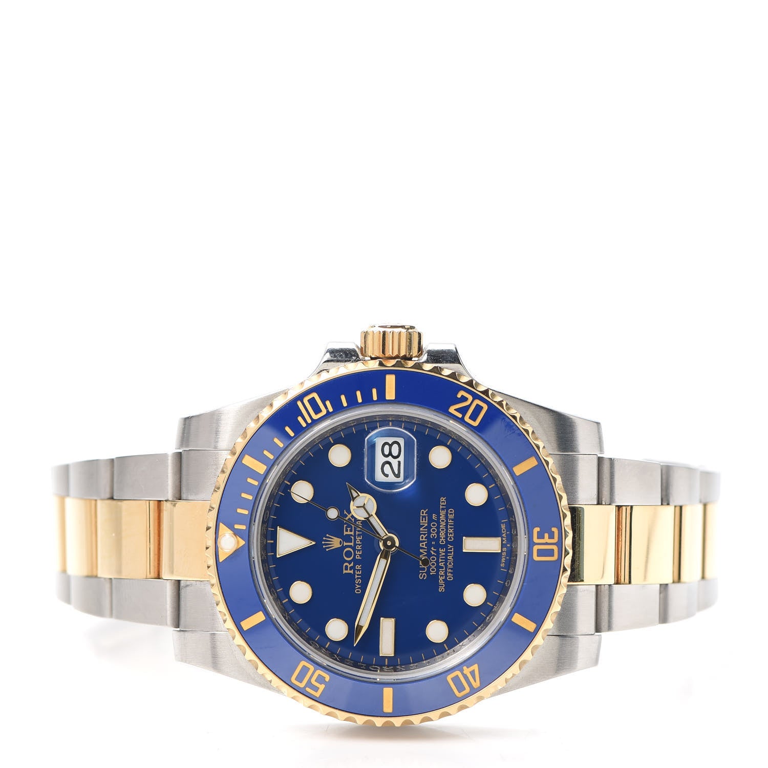 Rolex Stainless Steel 18K Yellow Gold 40mm Submariner Date Watch Royal Blue 116613LB 2 of 7