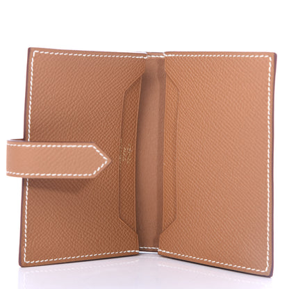 Hermes Epsom Bearn Card Holder Wallet Gold 5 of 7