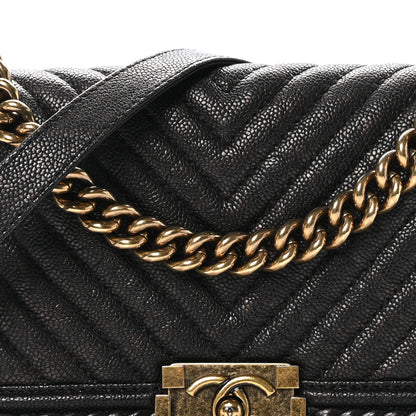 Chanel Patinated Calfskin Chevron Quilted Medium Braid Around Boy Flap Brown 8 of 10