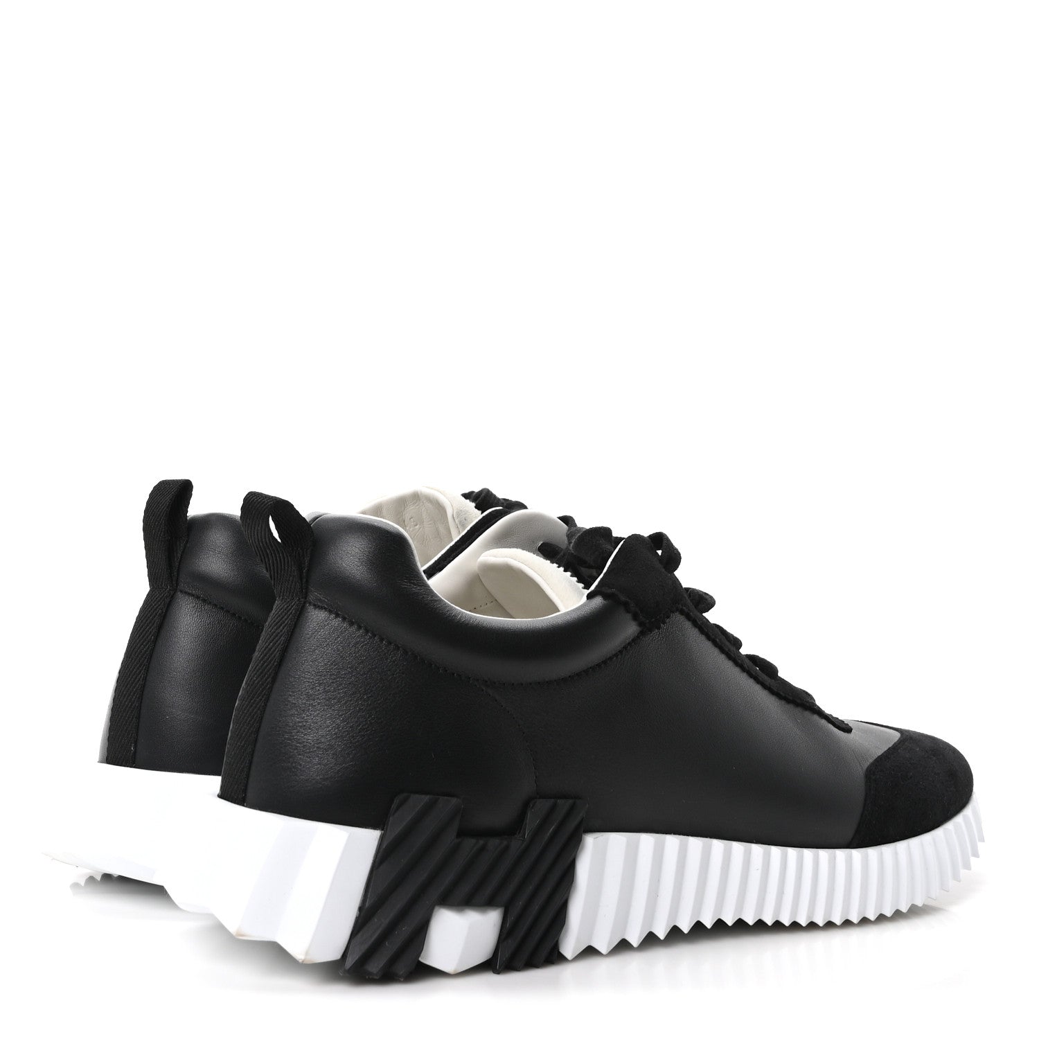 Hermes Goatskin Suede Goatskin Mens Bouncing Sneakers 45 Black 5 of 10