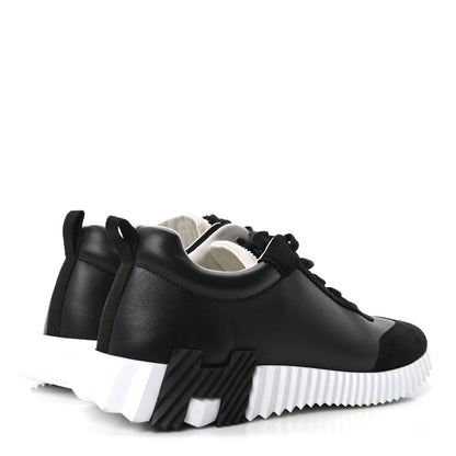 Hermes Goatskin Suede Goatskin Mens Bouncing Sneakers 45 Black 5 of 10