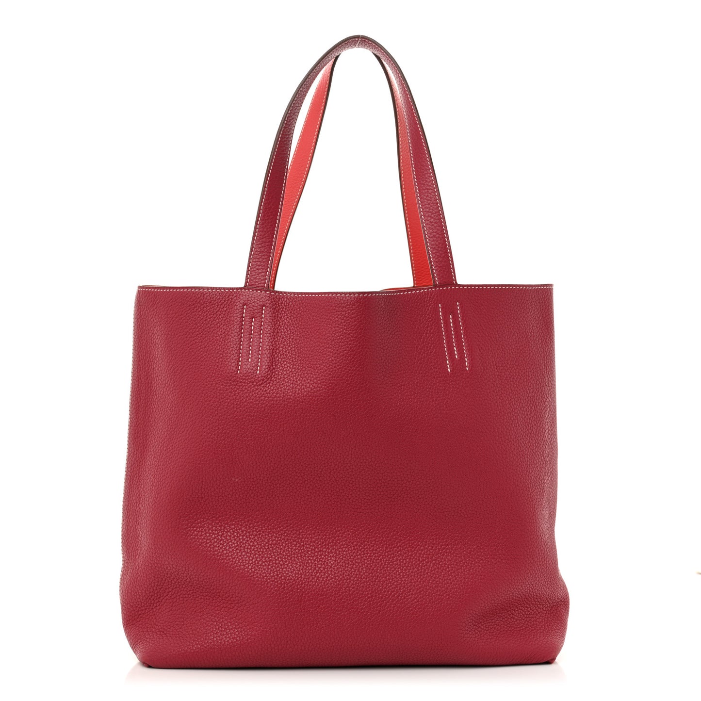 Taurillon Clemence Double Sens 45 Reversible Tote Rubis Bougainvillea