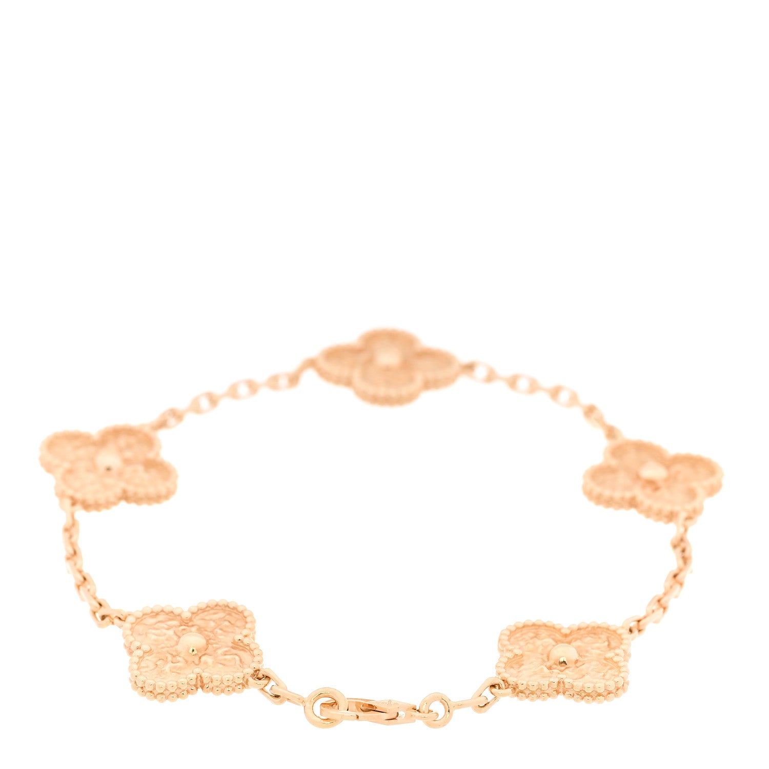 Van Cleef & Arpels 18K Yellow Gold 5 Motifs Vintage Alhambra Bracelet 2 of 5