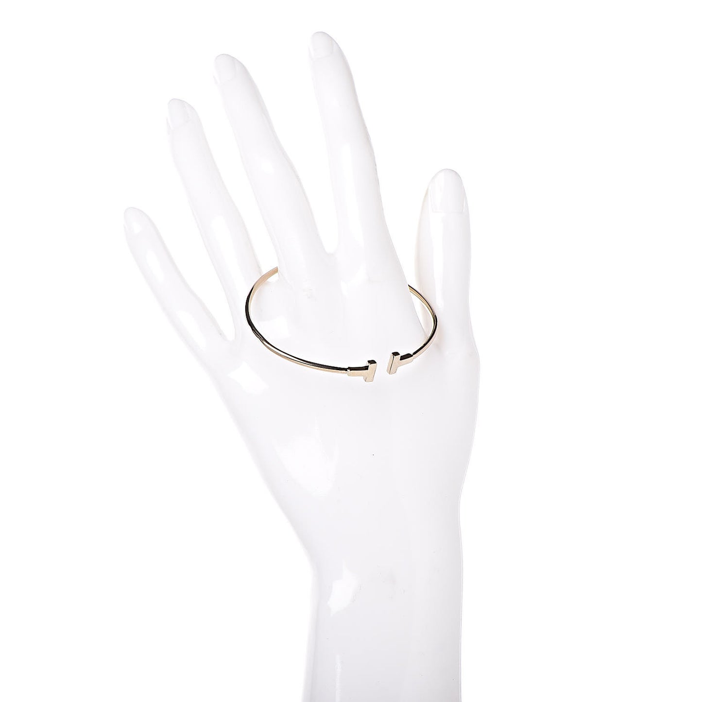 18K White Gold Narrow T Wire Bracelet